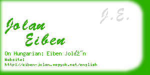 jolan eiben business card